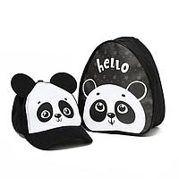 "Панда" балалар жиынтығы, рюкзак 21х25 см, қалпақ 52-56 см