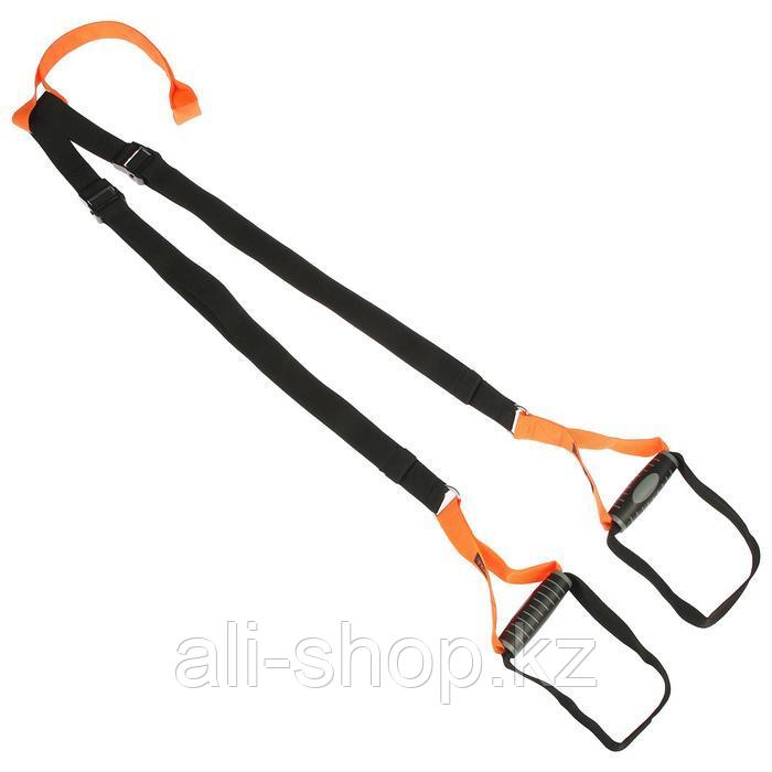 Петли для подвесного тренинга TORRES, эргономические нескользящие ручки, цвет черный/оранжевый - фото 1 - id-p113478399