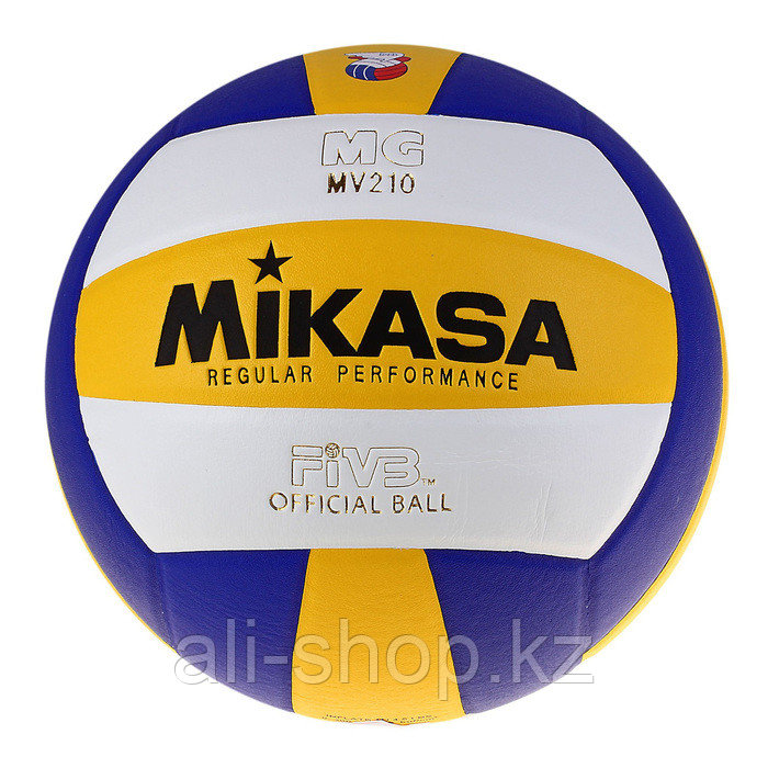 Мяч волейбольный Mikasa MV210, размер 5, PU, бутиловая камера, клееный - фото 1 - id-p113477693