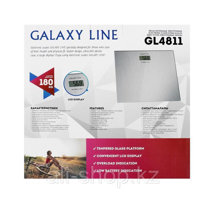 Весы напольные Galaxy GL 4811, электронные, до 180 кг, 1хCR2032, стекло, серебристые - фото 8 - id-p113478408