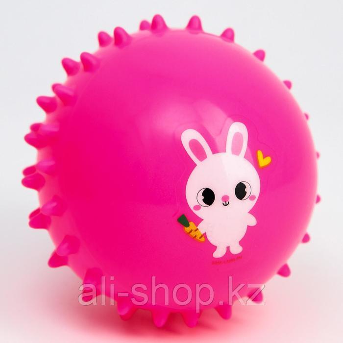 Развивающий массажный мячик «Зайчик», мягкий, d = 8 см, цвет МИКС - фото 3 - id-p113477726