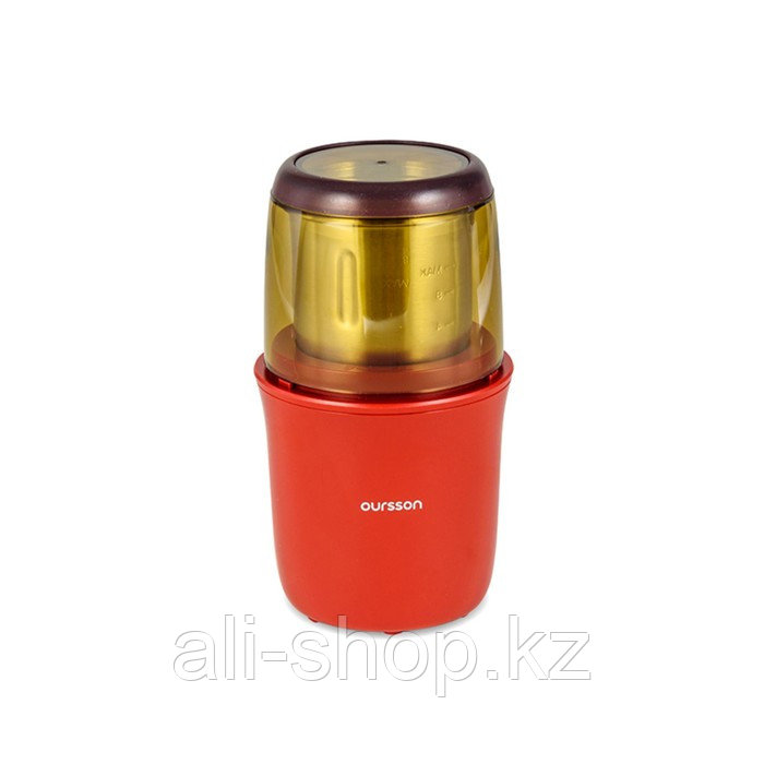 Кофемолка Oursson OG2075/RD, 250 Вт, 75 г, градуировка чаши, красная - фото 3 - id-p113479857