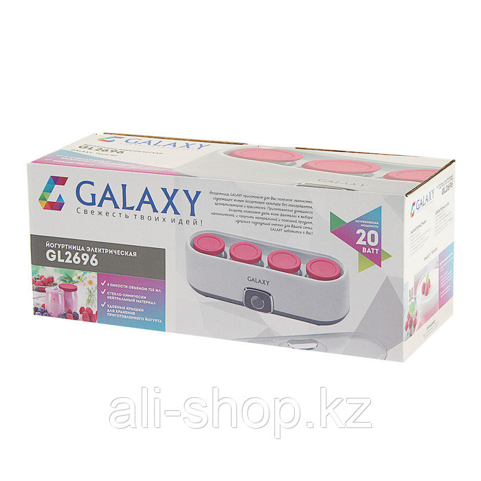Йогуртница Galaxy GL 2696, 20 Вт, 720 мл, 4 ёмкости, белая - фото 4 - id-p113479860