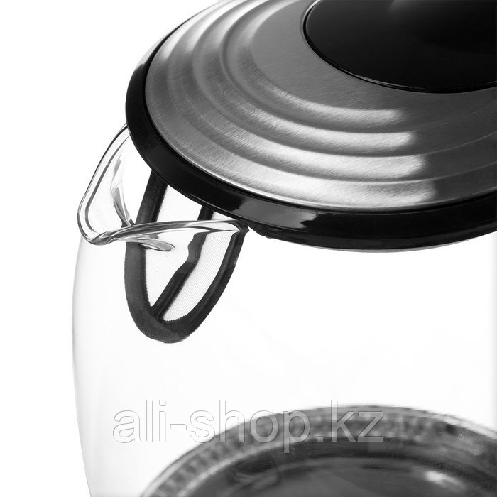 Чайник электрический Sakura SA-2724DBK, стекло, 1.7 л, 1850-2200Вт, регулировка t°, серебро - фото 3 - id-p113479891