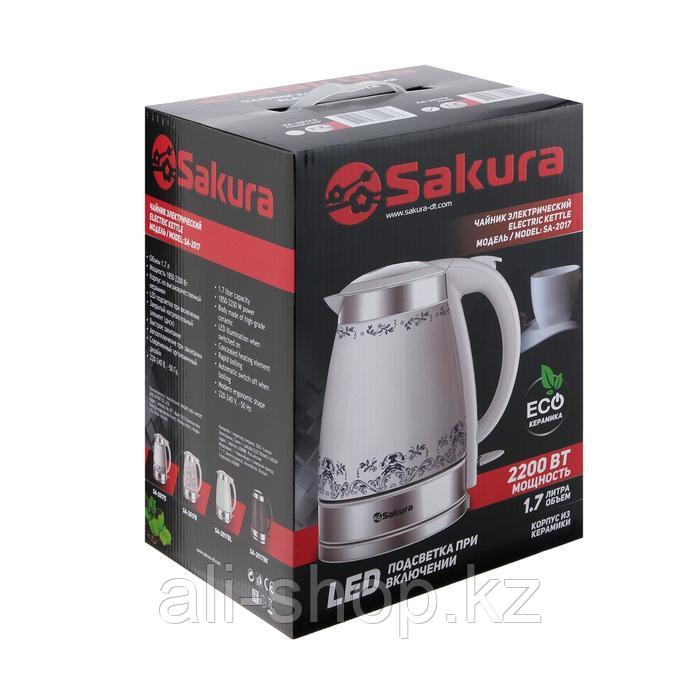 Чайник электрический Sakura SA-2017R, керамика, 1.7 л, 2000 Вт, рисунок "розы" - фото 8 - id-p113479895