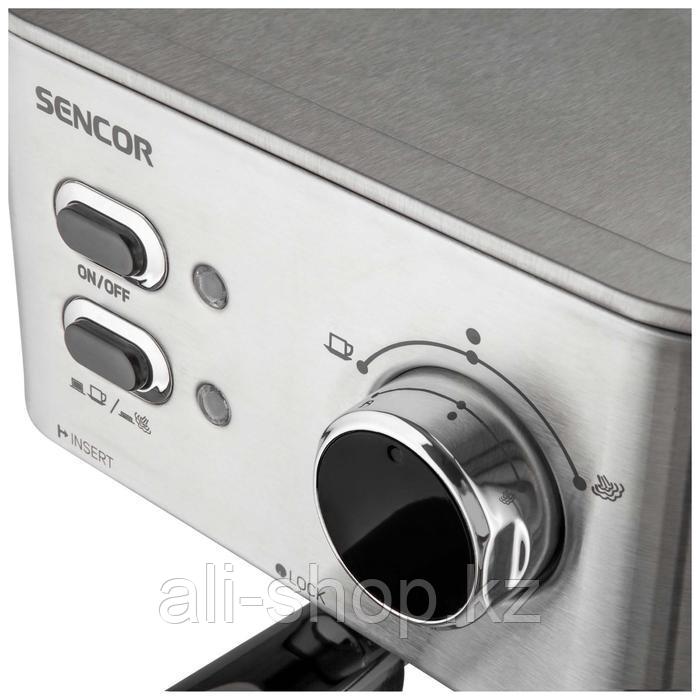 Кофеварка Sencor SES 4010SS, рожковая, 1050 Вт, 1.5 л, капучинатор, серебристая - фото 3 - id-p113479229