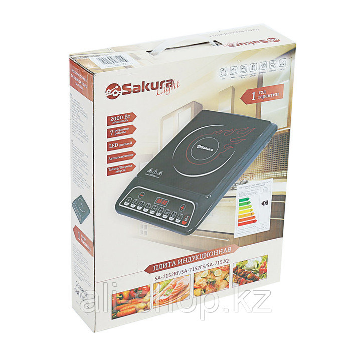 Плитка индукционная Sakura SA-7152FS, 2000 Вт, 1 конфорка, чёрная - фото 5 - id-p113479262