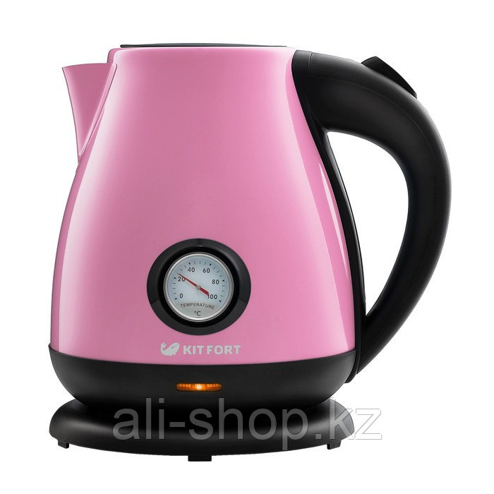 Чайник электрический Kitfort КТ-642-1, металл, 1.7 л, 2200 Вт, розовый - фото 2 - id-p113479264
