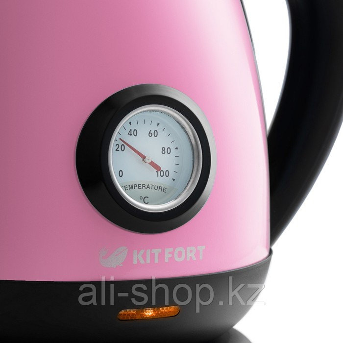 Чайник электрический Kitfort КТ-642-1, металл, 1.7 л, 2200 Вт, розовый - фото 4 - id-p113479264