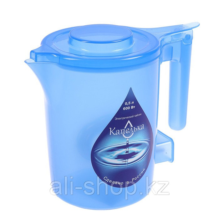 Чайник электрический "Капелька", пластик, 0.5 л, 600 Вт, синий - фото 1 - id-p113478723