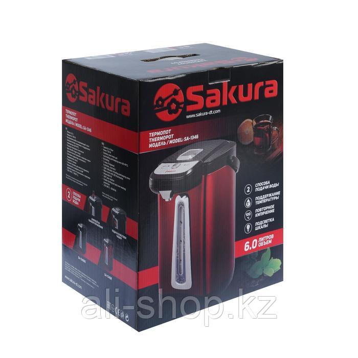 Термопот Sakura SA-1346R, 6 л, 750 Вт, 2 способа подачи воды, красно-чёрный - фото 5 - id-p113479297