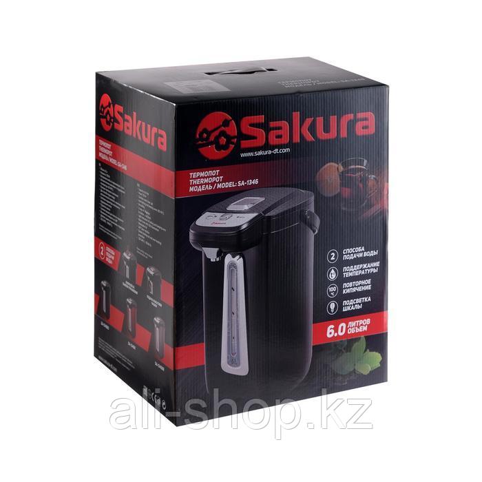 Термопот Sakura SA-1346R, 6 л, 750 Вт, 2 способа подачи воды, красно-чёрный - фото 7 - id-p113479297