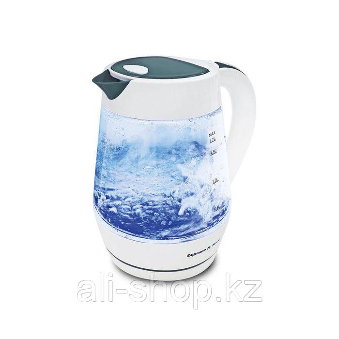 Чайник электрический Zigmund & Shtain KE-817, стекло, 1.7 л, 2200 Вт, белый - фото 1 - id-p113480113