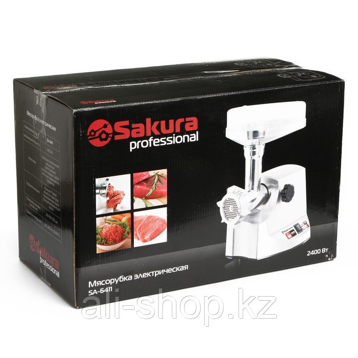 Мясорубка Sakura SA-6411 Professional, 2400 Вт, реверс, металлический корпус - фото 5 - id-p113479312