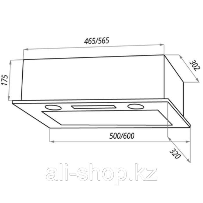 Вытяжка Maunfeld Crosby Push 600 Gl, встраиваемая, 750 м3/ч, 3 скорости, 60 см, серебристая - фото 3 - id-p113480262