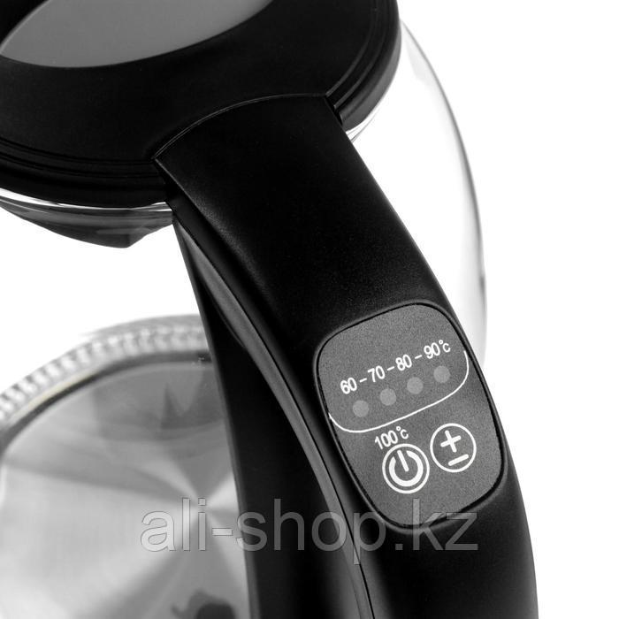 Чайник электрический Sakura SA-2718DBK, стекло, 1.7 л, 2200 Вт, регулировка t°, черный - фото 4 - id-p113479465
