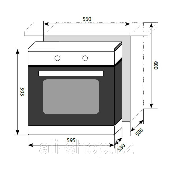 Духовой шкаф Lex EDM 041 IX, электрический, 62 л, класс А, черный/серебристый - фото 2 - id-p113480360