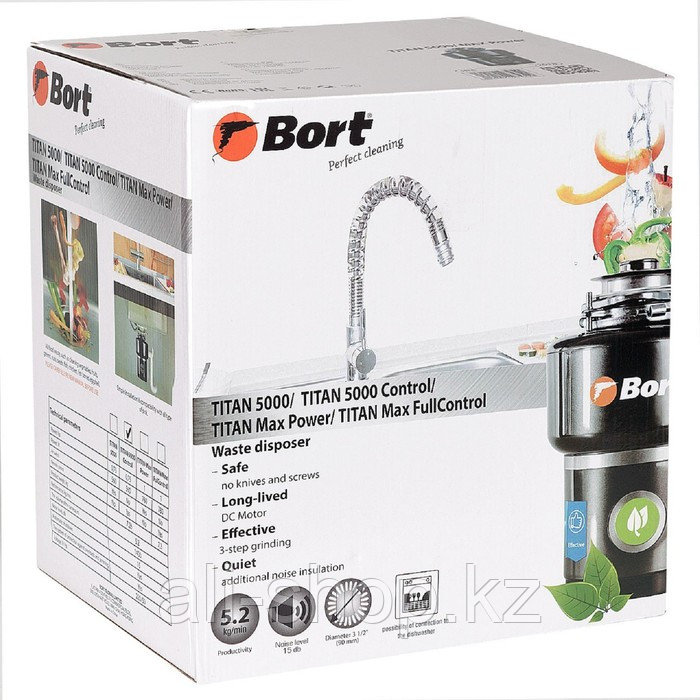Измельчитель пищевых отходов Bort TITAN 5000 Control, 560 Вт, 3 ступени, 5.2 кг/мин, 90 мм - фото 5 - id-p113481163