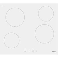 Варочная поверхность Körting HK 60001 BW, электрическая, 4 конфорки, сенсор, 58 см, белая