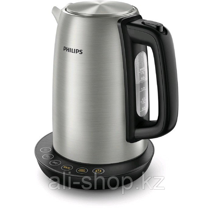 Чайник Philips HD9359/90, металл, 1.7 л, 2200 Вт, регулировка температуры, серебристый - фото 2 - id-p113480525