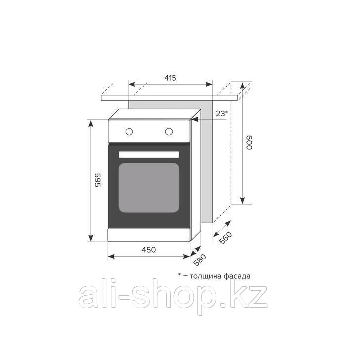 Үрмелі шкаф Lex EDM 4540 IX, электрлі, 58 л, А класты, күміс - фото 2 - id-p113481419