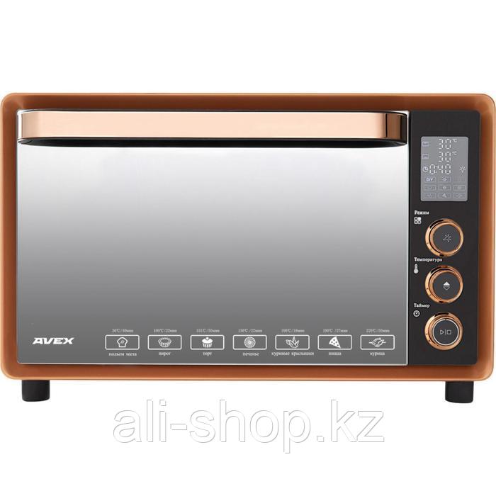 Мини-печь AVEX TR 400 GСL LUX, 1500 Вт, 40 л, 100-220°С, гриль, чёрно-золотистая - фото 1 - id-p113480597