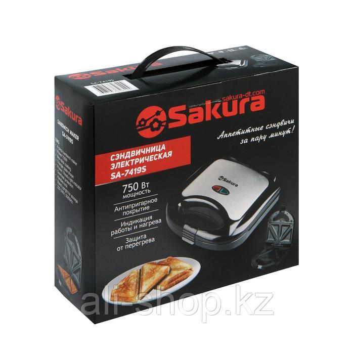 Сэндвичница Sakura SA-7419S, 750 Вт, антипригарное покрытие, чёрная - фото 4 - id-p113480604