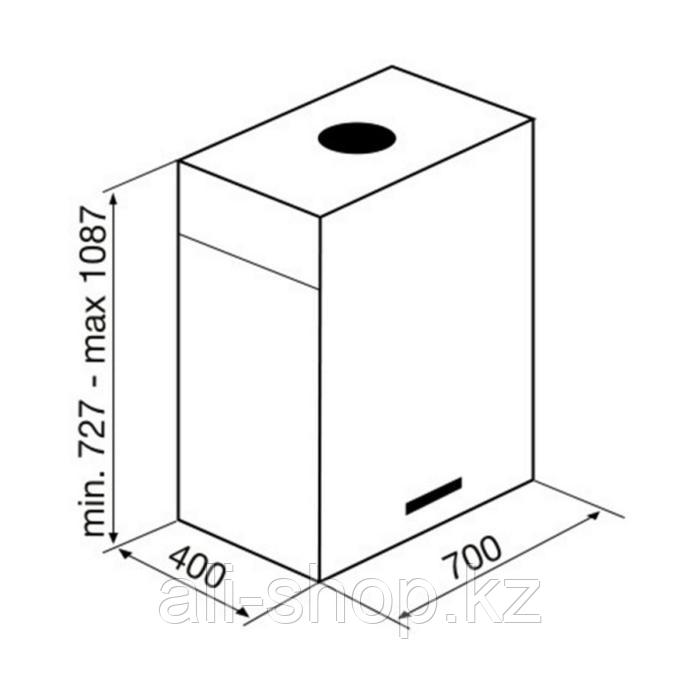 Вытяжка Körting KHA 7950 X Cube, островная, 950 м3/ч, 4 скорости, 70 см, серебристая - фото 2 - id-p113481601