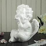 Статуэтка "Ангел сидит" белая, 30 см, фото 2