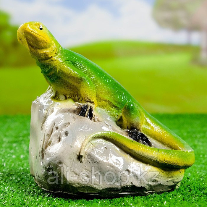 Садовая фигура "Ящерица на камне", 16х16 см, - фото 1 - id-p113483786