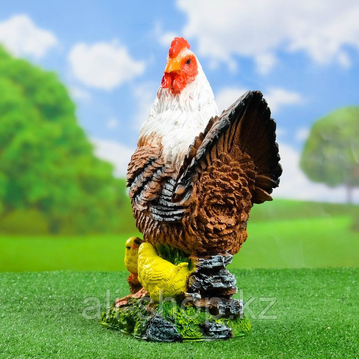 Садовая фигура "Курица с цыплятами" большая 30*17*42 см - фото 2 - id-p113483901