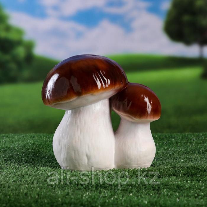 Садовая фигура "Пара белых грибов", белый цвет, 18 см - фото 1 - id-p113483984