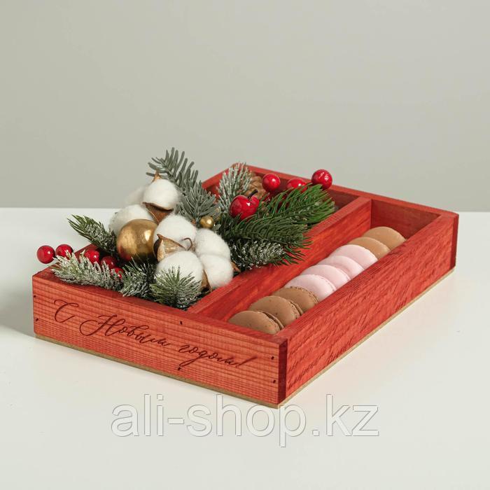 Ящик-кашпо подарочный «Новогодний», 25,5 × 20 × 5 см - фото 1 - id-p113484012