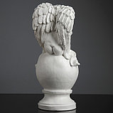 Фигура "Ангел спящий на шаре" белый 15х19х40см, фото 4