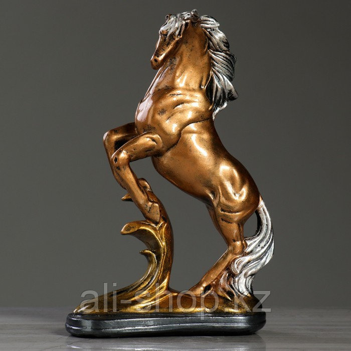 Сувенир "Конь на дыбах" 29 см, бронза, микс