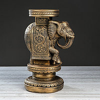 Статуэтка-подставка декоративная "Слон индийский", бронзовая, 34 см