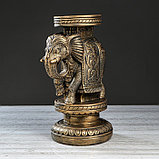 Статуэтка-подставка декоративная "Слон индийский", бронзовая, 34 см, фото 2