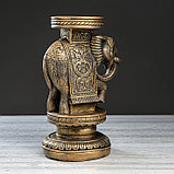 Статуэтка-подставка декоративная "Слон индийский", бронзовая, 34 см, фото 3