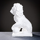 Фигура "Лев сидя с шаром" белый 31х19х45см, фото 3