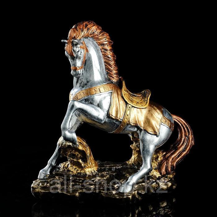 Сувенир "Конь на дыбах", серебристый цвет, 37 см, микс - фото 1 - id-p113484997