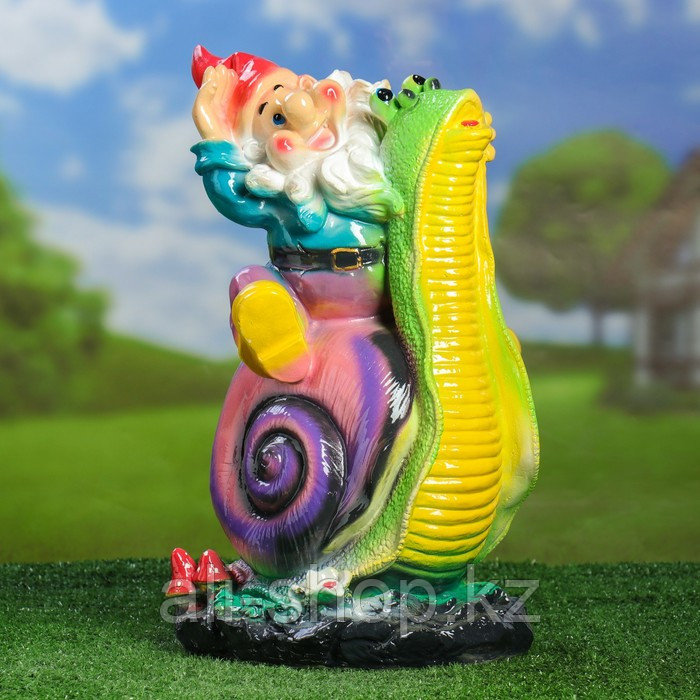 Садовая фигура "Гном на улитке", разноцветный, 46 см, микс - фото 5 - id-p113485004