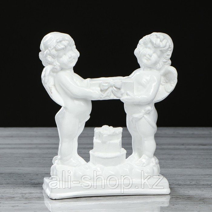 Сувенир "Пара ангелов с подсвечником", 18 см, белый - фото 1 - id-p113485028