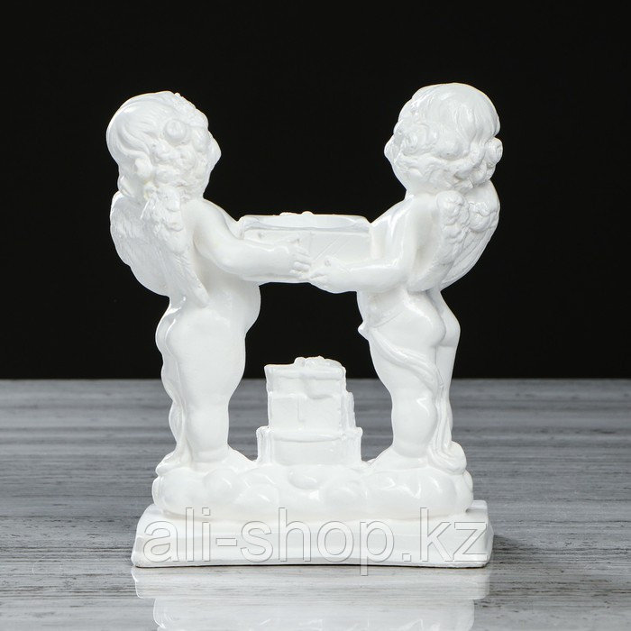 Сувенир "Пара ангелов с подсвечником", 18 см, белый - фото 3 - id-p113485028