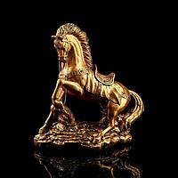 Сувенир "Конь на дыбах", золотистый, 37 см