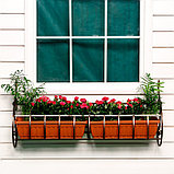 Подставка для цветов балконная, 102 × 21 × 44 см, металл, цвет бронзовый, фото 3