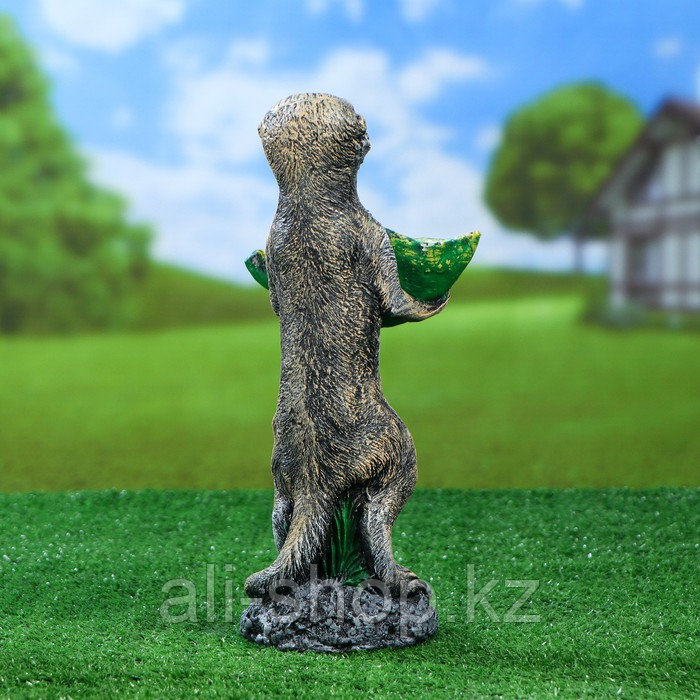 Садовая фигура "Сурикат с листиком", бежевая, 33 см - фото 3 - id-p113485837