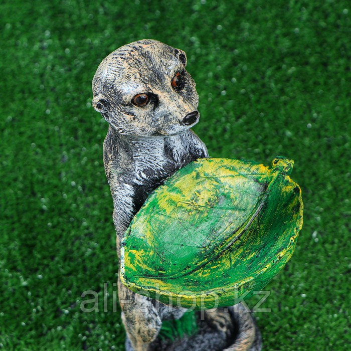 Садовая фигура "Сурикат с листиком", бежевая, 33 см - фото 4 - id-p113485837