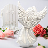 Статуэтка "Ангел с фонарём", белая, 32 см, фото 2