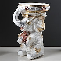 Подставка декоративная "Сидящий слон", белая, 42 см