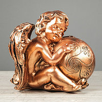 Статуэтка "Ангел с шаром", бронзовый цвет, 20 см